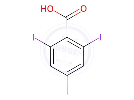 Chemical structure of 2,6-diiodo-4-methylbenzoic acid