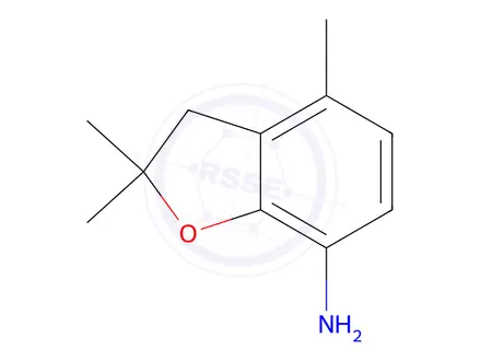 Chemical structure of 2,2,4-Trimethyl-2,3-dihydro-1-benzofuran-7-amine