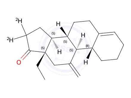 Chemical structure of 13b-Ethyl-11-methylenegon-4-en-17-one-d2