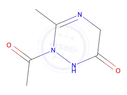 Chemical structure of 2-Acetyl-3-methyl-1,2-dihydro-1,2,4-triazin-6(5H)-one