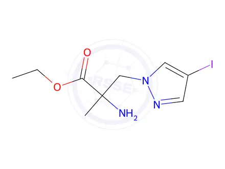 Chemical structure of Ethyl 2-amino-3-(4-iodo-1h-pyrazol-1-yl)-2-methylpropanoate