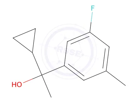 Chemical structure of 1-Cyclopropyl-1-(3-fluoro-5-methylphenyl)ethanol