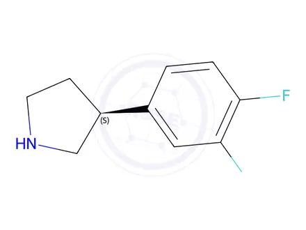 Chemical structure of (S)-3-(3,4-difluorophenyl)pyrrolidine