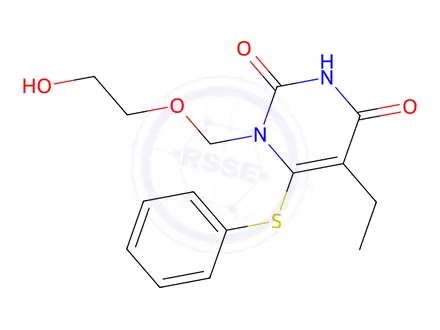 Chemical structure of 5-Ethyl-1-((2-hydroxyethoxy)methyl)-6-(phenylthio)pyrimidine-2,4(1H,3H)-dione