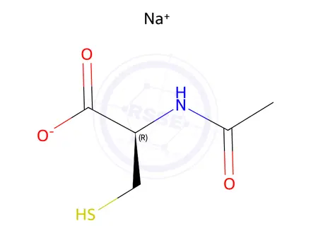 Chemical structure of Sodium (R)-2-acetamido-3-mercaptopropanoate