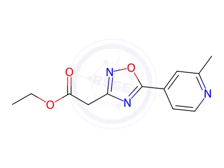 Chemical structure of 1,2,4-Oxadiazole-3-acetic acid, 5-(2-methyl-4-pyridinyl)-, ethyl ester