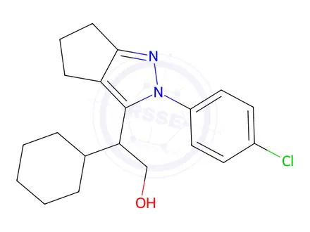 Chemical structure of 2-(2-(4-Chlorophenyl)-2,4,5,6-tetrahydrocyclopenta[c]pyrazol-3-yl)-2-cyclohexylethan-1-ol