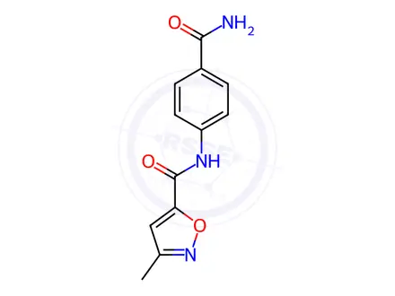 Chemical structure of N-(4-Carbamoylphenyl)-3-methylisoxazole-5-carboxamide