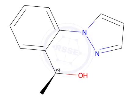 Chemical structure of (S)-1-(2-(1h-Pyrazol-1-yl)phenyl)ethan-1-ol