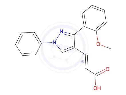 Chemical structure of (2e)-3-[3-(2-methoxyphenyl)-1-phenyl-1h-pyrazol-4-yl]prop-2-enoic acid