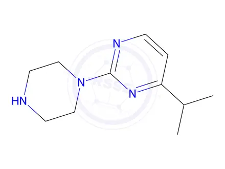 Chemical structure of 2-(piperazin-1-yl)-4-(propan-2-yl)pyrimidine