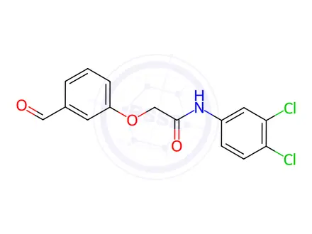 Chemical structure of N-(3,4-dichlorophenyl)-2-(3-formylphenoxy)acetamide