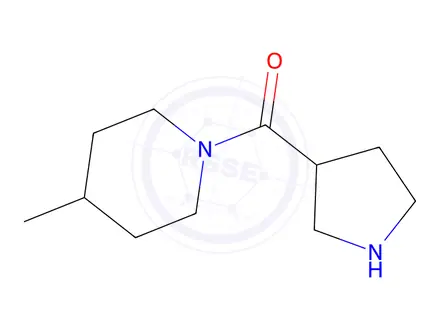 Chemical structure of 4-methyl-1-(pyrrolidine-3-carbonyl)piperidine