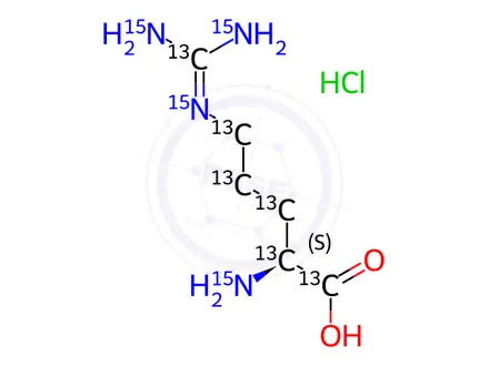 Chemical structure of L-Arginine-13C6,15N4 Hydrochloride