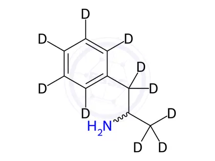 Chemical structure of (+/-)-AMPHETAMINE D10