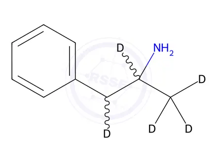 Chemical structure of (+/-)-AMPHETAMINE-D5