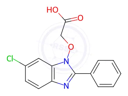 Chemical structure of 2-[(6-chloro-2-phenyl-1H-1,3-benzimidazol-1-yl)oxy]acetic acid