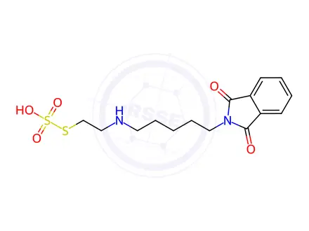 Chemical structure of Thiosulfuric acid hydrogen S-[2-[5-(1,3-dioxoisoindolin-2-yl)pentylamino]ethyl] ester