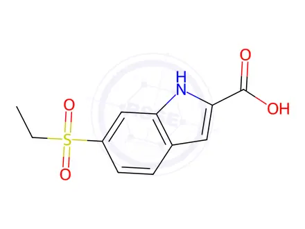 Chemical structure of 6-(Ethylsulfonyl)-1h-indole-2-carboxylic acid