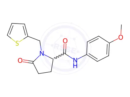 Chemical structure of N-(4-methoxyphenyl)-5-oxo-1-(thiophen-2-ylmethyl)pyrrolidine-2-carboxamide