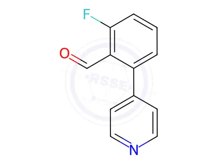 Chemical structure of 2-fluoro-6-(pyridin-4-yl)benzaldehyde
