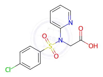 Chemical structure of 2-[[(4-chlorophenyl)sulfonyl](2-pyridinyl)amino]acetic acid