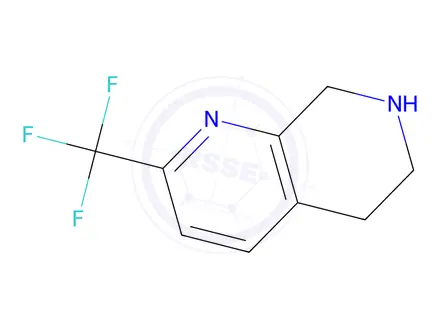 Chemical structure of 2-(Trifluoromethyl)-5,6,7,8-tetrahydro-1,7-naphthyridine hydrochloride