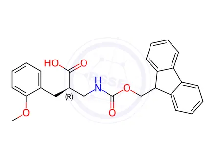 Chemical structure of Fmoc-(R)-3-amino-2-(2-methoxybenzyl)propanoicacid