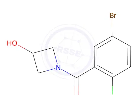 Chemical structure of (5-Bromo-2-chlorophenyl)(3-hydroxyazetidin-1-yl)methanone