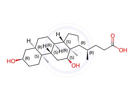 Chemical structure of Deoxycholic Acid (Chenodeoxycholic Acid EP Impurity E, Ursodeoxycholic Acid EP Impurity E)