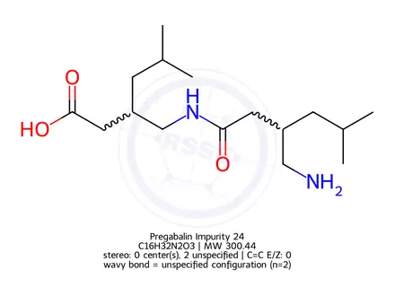 Chemical structure of Rac-Pregabalin Imide Dimer Amide