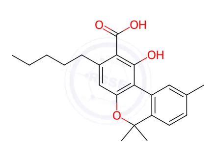 Chemical structure of Cannabidiol Impurity 7 (Cannabinolic acid)