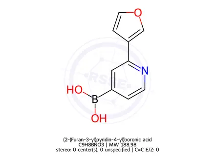 Chemical structure of (2-(Furan-3-yl)pyridin-4-yl)boronic acid