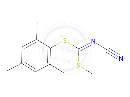 Chemical structure of Methyl(2,4,6-trimethylphenyl)cyanocarbonimido-dithioate