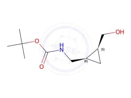 Chemical structure of tert-Butyl (((1R,2S)-2-(hydroxymethyl)cyclopropyl)methyl)carbamate