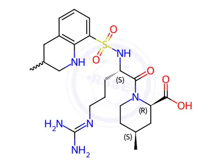 Chemical structure of Argatroban (L,2R,4S)-isomer