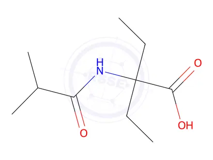 Chemical structure of 2-Ethyl-2-isobutyramidobutanoic acid