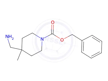 Chemical structure of Benzyl 4-(aminomethyl)-4-methylpiperidine-1-carboxylate