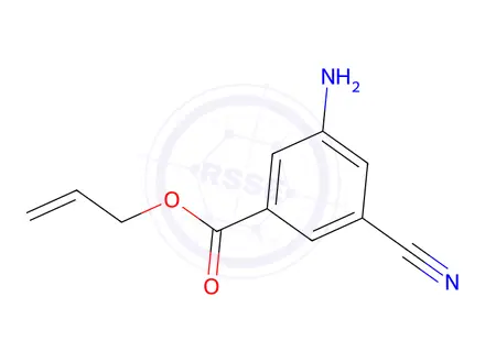 Chemical structure of Benzoic acid, 3-amino-5-cyano-, 2-propenyl ester (9CI)