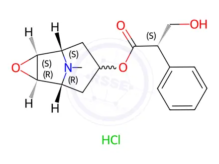 Chemical structure of (-)-Scopolamine hydrochloride
