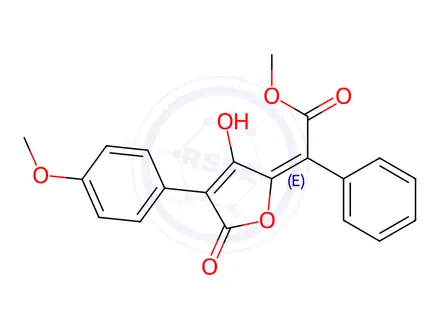 Chemical structure of Phenyl[(2E)-3-hydroxy-4-(4-methoxyphenyl)-5-oxo-2,5-dihydrofuran-2-ylidene]acetic acid methyl ester