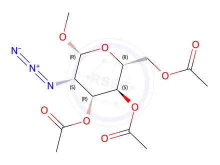 Chemical structure of Methyl 2-azido-3,4,6-tri-O-acetyl-2-deoxy-b-D-mannopyranoside