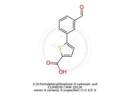 Chemical structure of 2-(3-Formylphenyl)thiophene-3-carboxylic acid