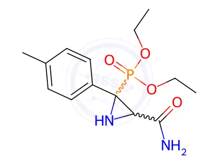 Chemical structure of [3-(Aminocarbonyl)-2-(4-methylphenyl)aziridin-2-yl]phosphonic acid diethyl ester