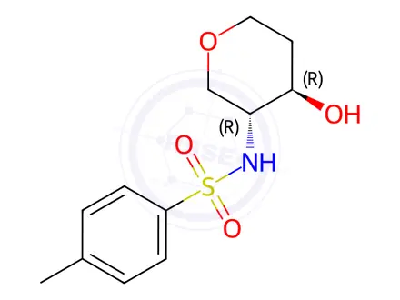 Chemical structure of N-((3R,4R)-4-Hydroxytetrahydro-2H-pyran-3-yl)-4-methylbenzenesulfonamide