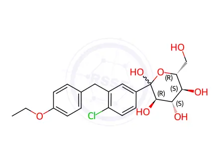 Chemical structure of 1-Hydroxy Dapagliflozin Impurity