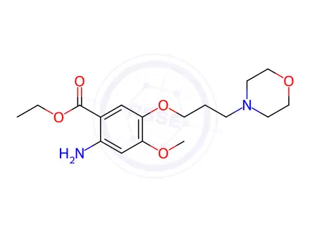 Chemical structure of Ethyl-2-amino-4-methoxy-5-(3-morpholin-4-ylpropoxy)benzoate