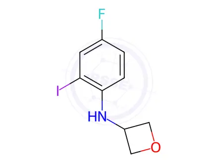 Chemical structure of N-(4-fluoro-2-iodophenyl)oxetan-3-amine