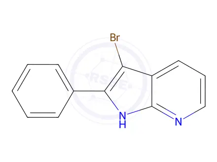 Chemical structure of 3-Bromo-2-phenyl-1H-pyrrolo[2,3-b]pyridine