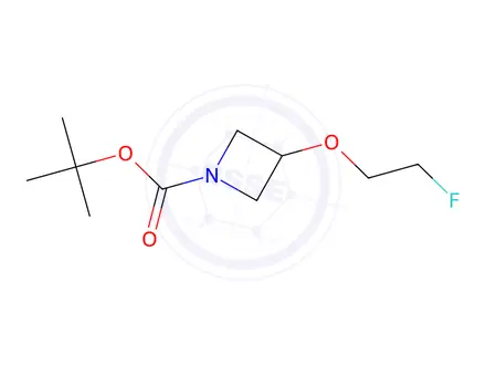 Chemical structure of 1-Azetidinecarboxylic acid, 3-(2-fluoroethoxy)-,1,1-dimethylethyl ester